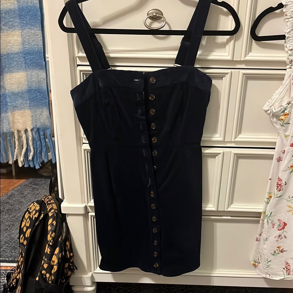 Navy Blue Button-Down Dress